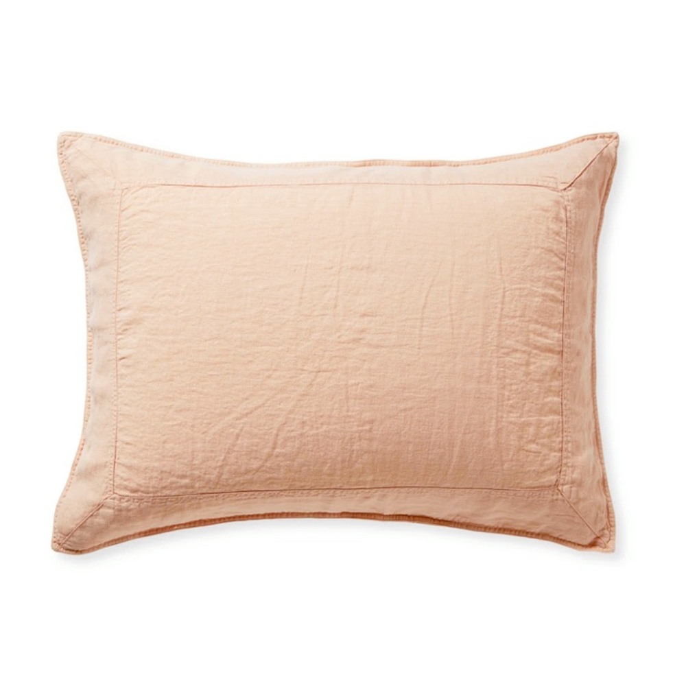 BNWT (2) Positano Linen Standard Sham -Wild Rose